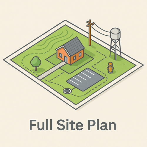 Comprehensive Site Development Plan with Grading, Drainage, Parking, and Utilities